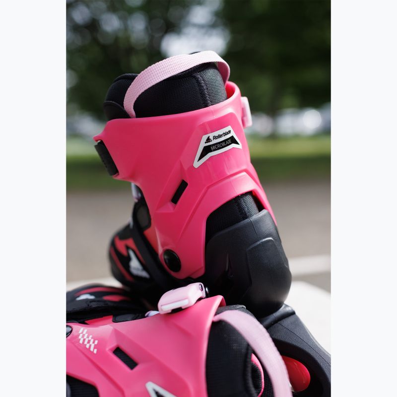 Detské korčule s chráničmi Rollerblade Microblade Combo Jr black/pink 9