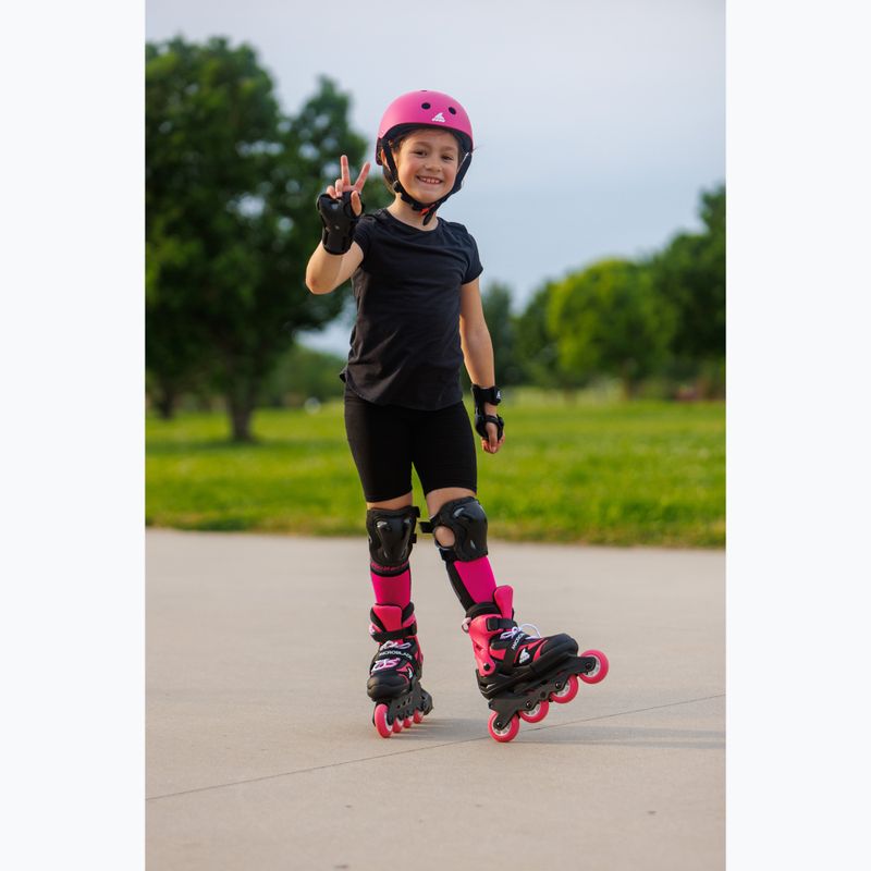 Detské korčule s chráničmi Rollerblade Microblade Combo Jr black/pink 12