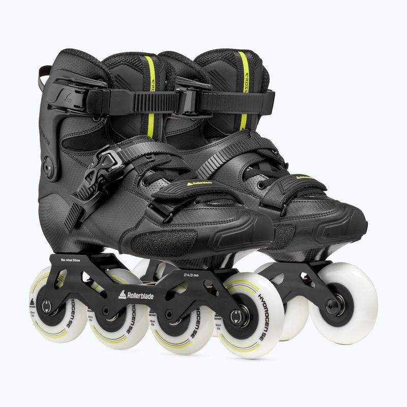Pánske kolieskové korčule Rollerblade Crossfire LX black/lime 4