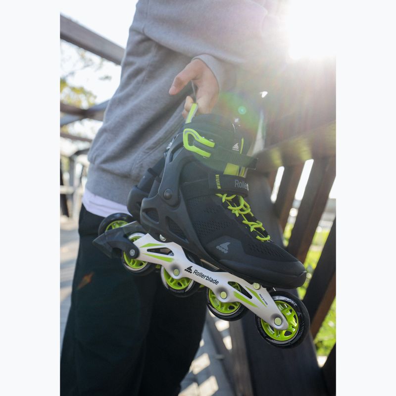 Pánske kolieskové korčule Rollerblade Macroblade 80 black/lime 10