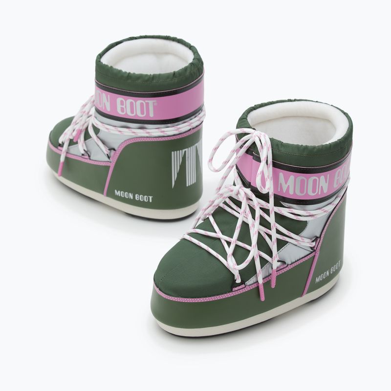 Dámske snehové topánky Moon Boot Icon Low Space Racing forest green/silver/pink 8