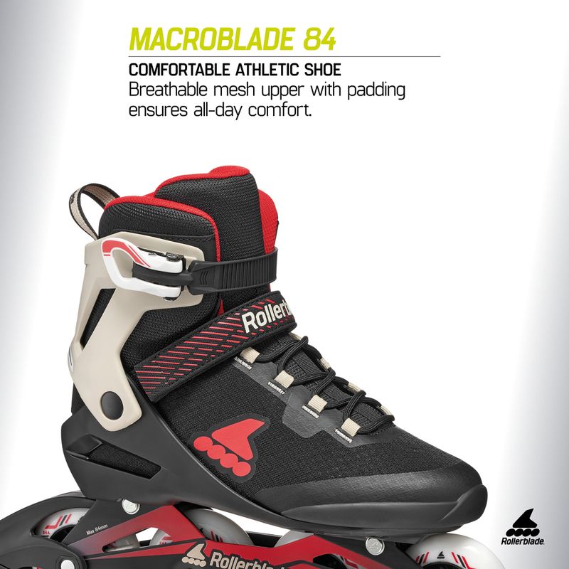 Pánske kolieskové korčule Rollerblade Macroblade 84 black/sand/red 7