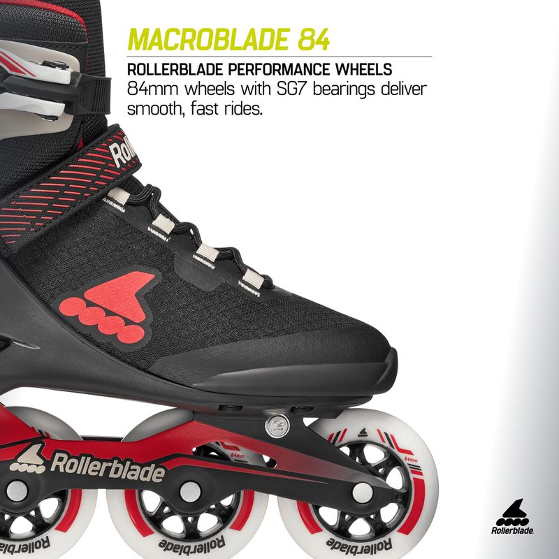 Pánske kolieskové korčule Rollerblade Macroblade 84 black/sand/red 8