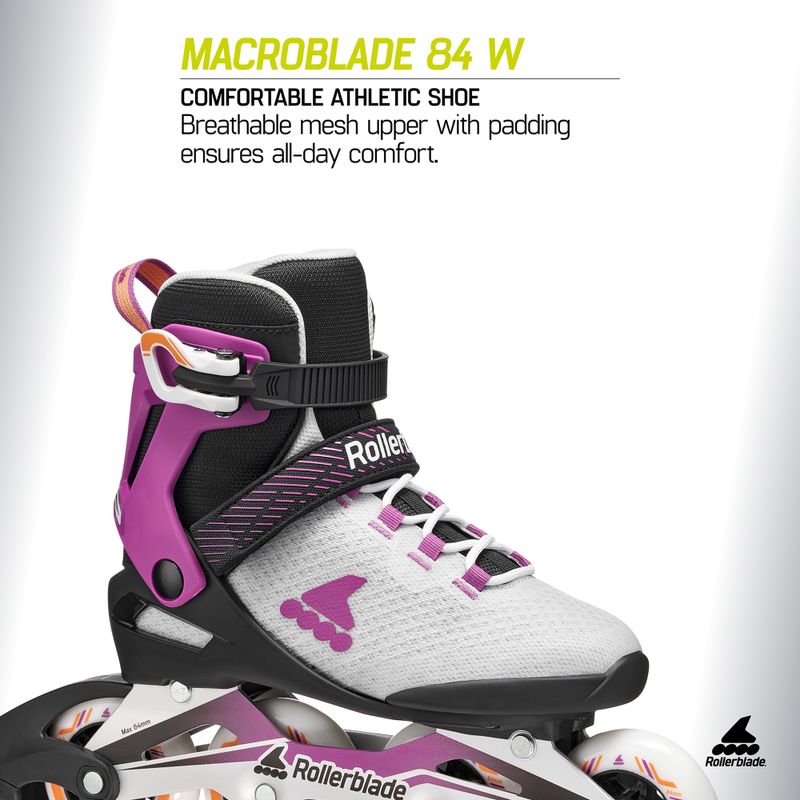 Dámske kolieskové korčule Rollerblade Macroblade 84 W light grey/violet/orange 8