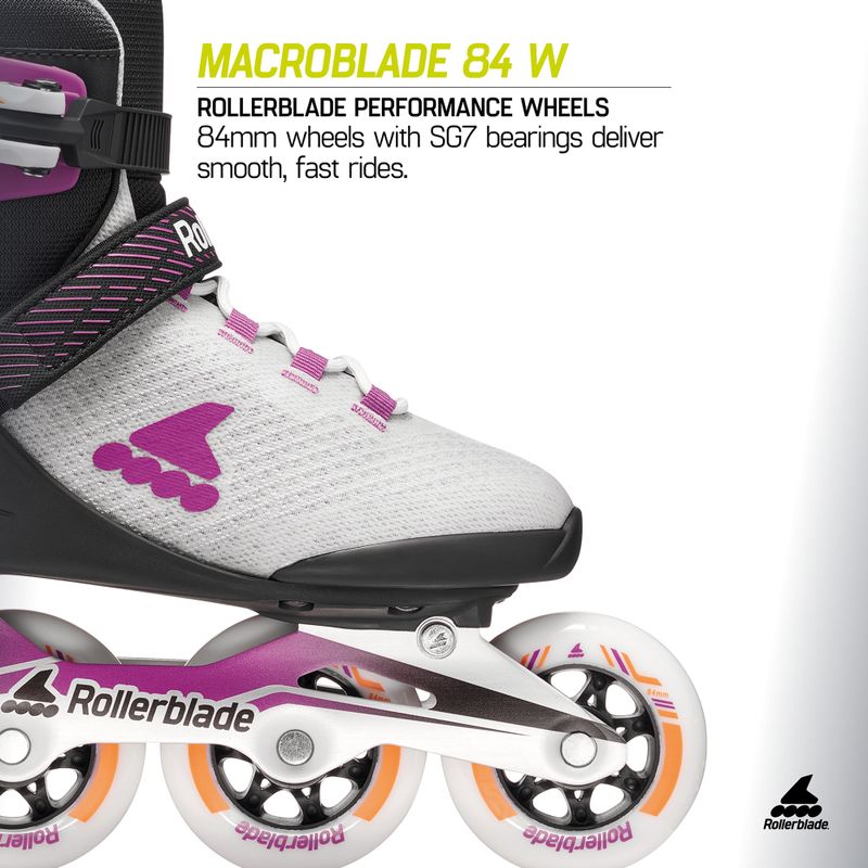 Dámske kolieskové korčule Rollerblade Macroblade 84 W light grey/violet/orange 9