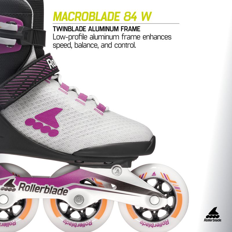 Dámske kolieskové korčule Rollerblade Macroblade 84 W light grey/violet/orange 10