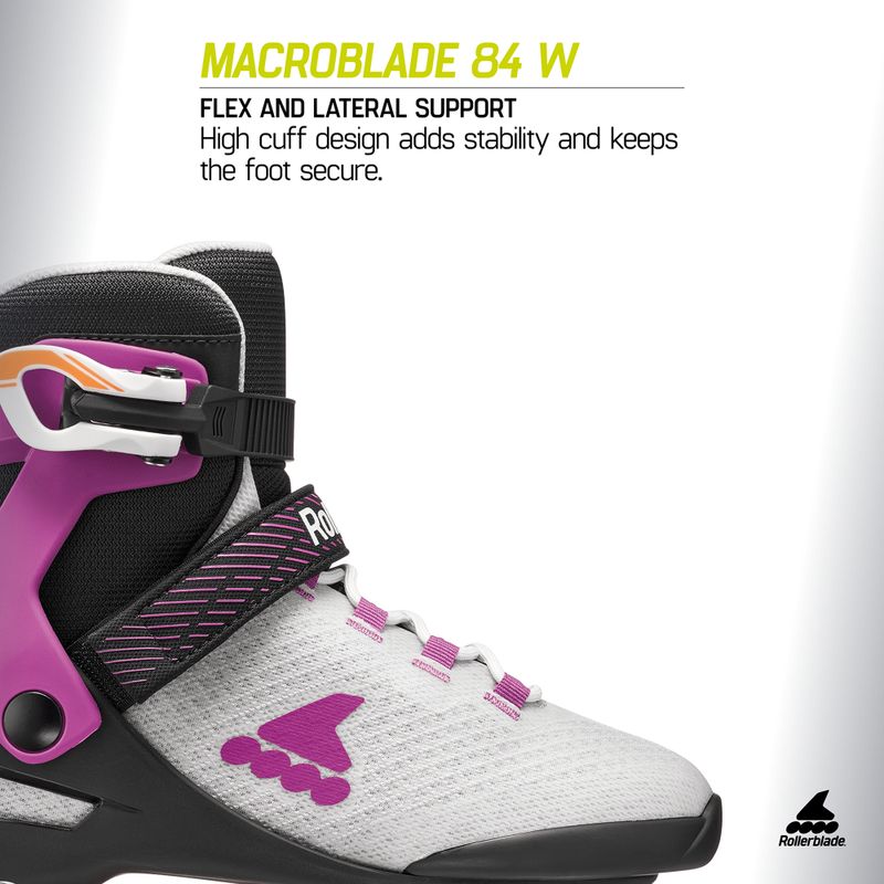 Dámske kolieskové korčule Rollerblade Macroblade 84 W light grey/violet/orange 11