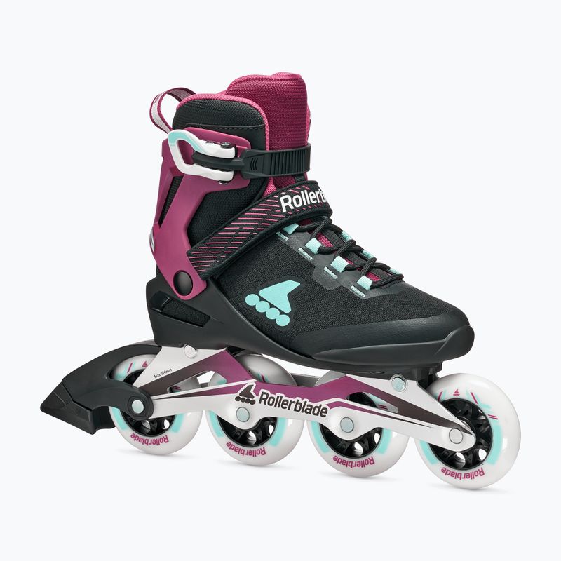 Dámske kolieskové korčule Rollerblade Macroblade 84 W black/burgundy/ocean green