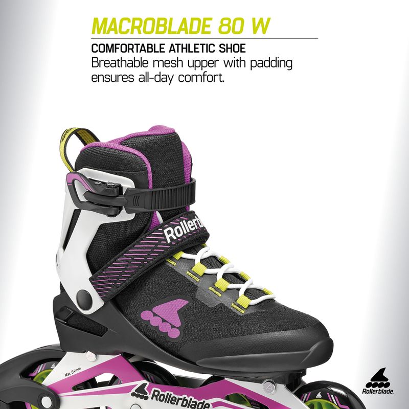 Dámske kolieskové korčule Rollerblade Macroblade 80 W black/dark fuchsia 7