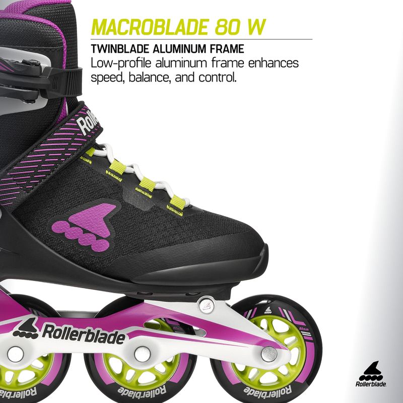 Dámske kolieskové korčule Rollerblade Macroblade 80 W black/dark fuchsia 9