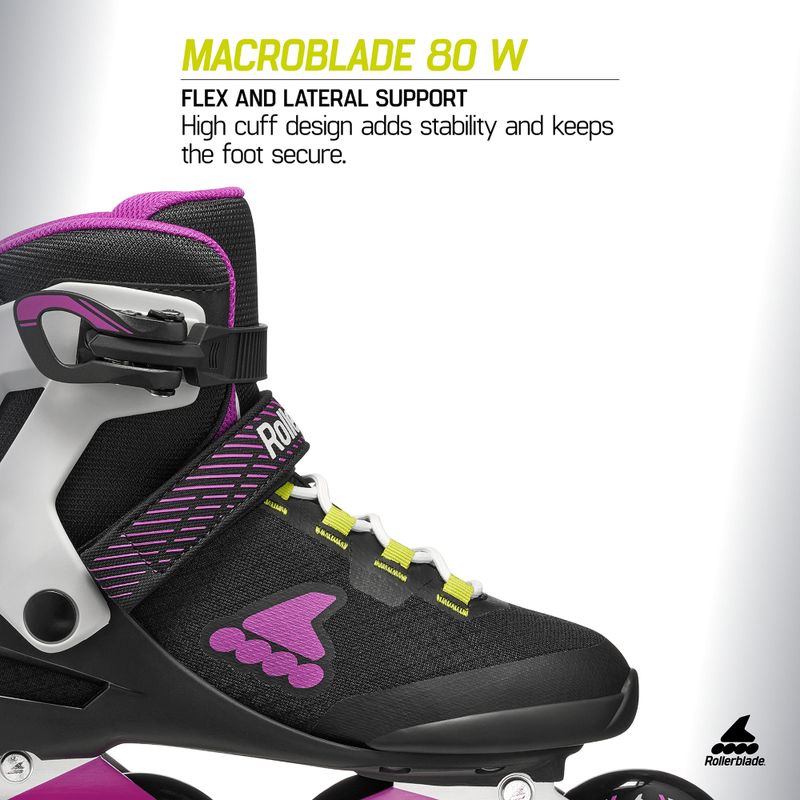 Dámske kolieskové korčule Rollerblade Macroblade 80 W black/dark fuchsia 10
