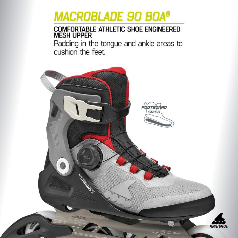 Pánske kolieskové korčule Rollerblade Macroblade 90 Boa black/grey/red 8