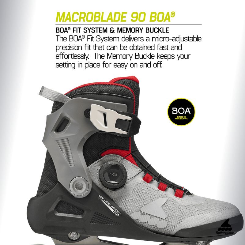 Pánske kolieskové korčule Rollerblade Macroblade 90 Boa black/grey/red 10