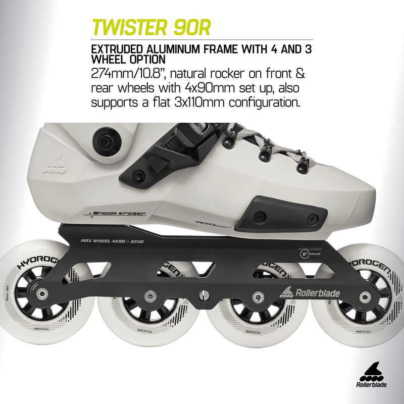 Kolieskové korčule Rollerblade Twister 90R white smoke/black 9