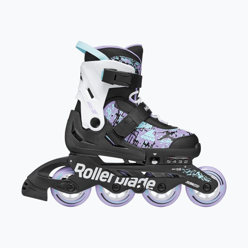 Detské kolieskové korčule Rollerblade Microblade SL Jr black/lavender/light blue 2