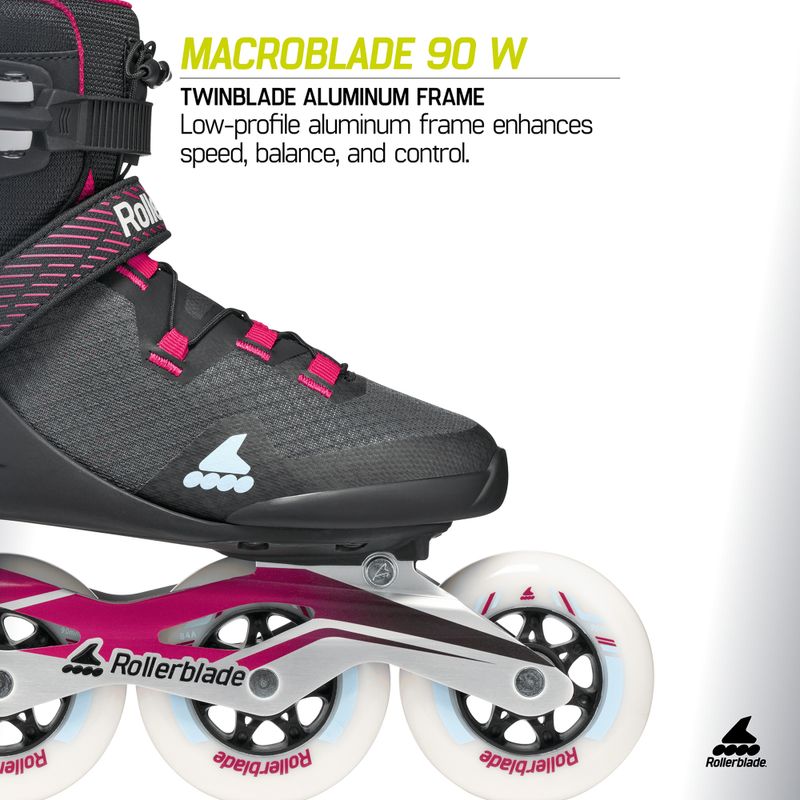 Dámske kolieskové korčule Rollerblade Macroblade 90 W black/burgundy/ocean green 10