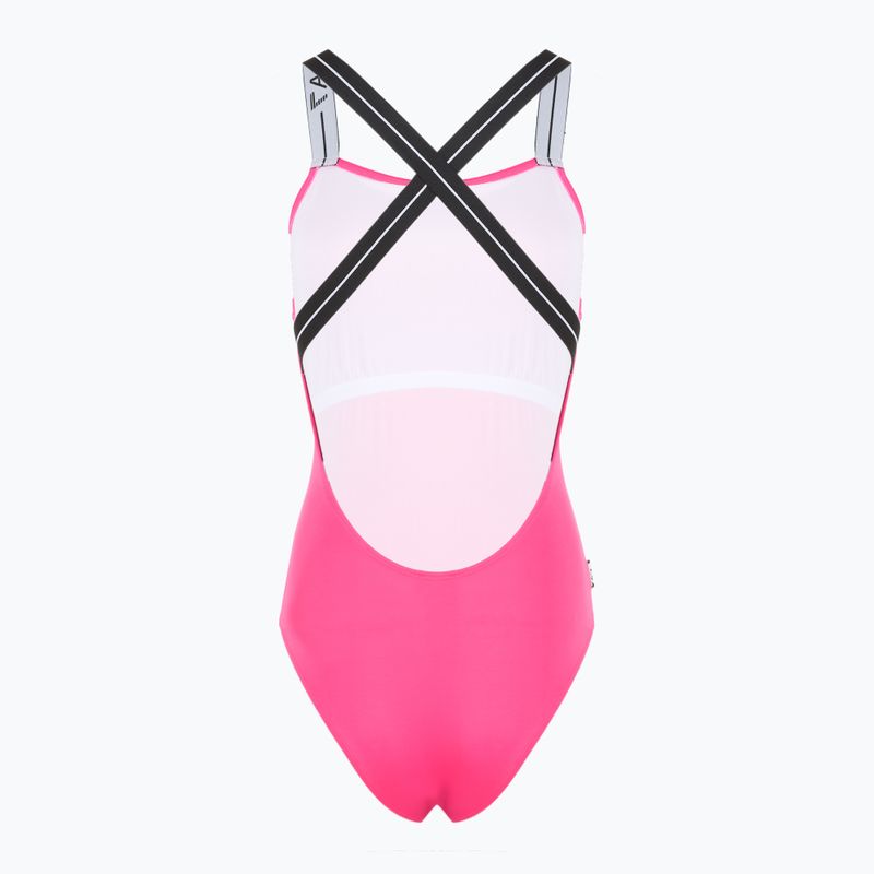 Plavky EA7 Emporio Armani Logo Tape One Piece neon pink 2