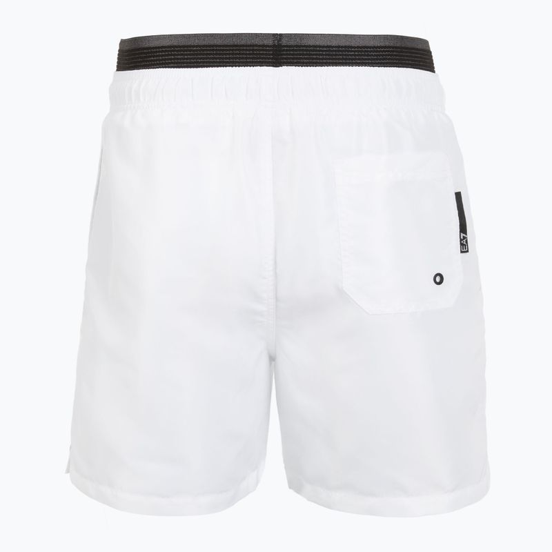 Pánske plavecké šortky EA7 Emporio Armani Logo Tape Boxer White 2