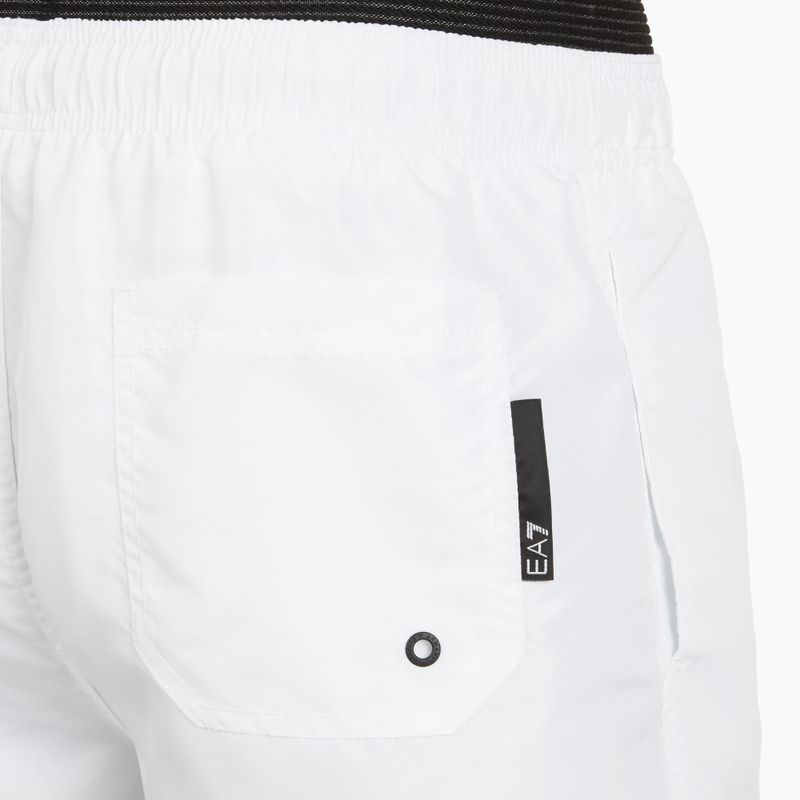 Pánske plavecké šortky EA7 Emporio Armani Logo Tape Boxer White 4