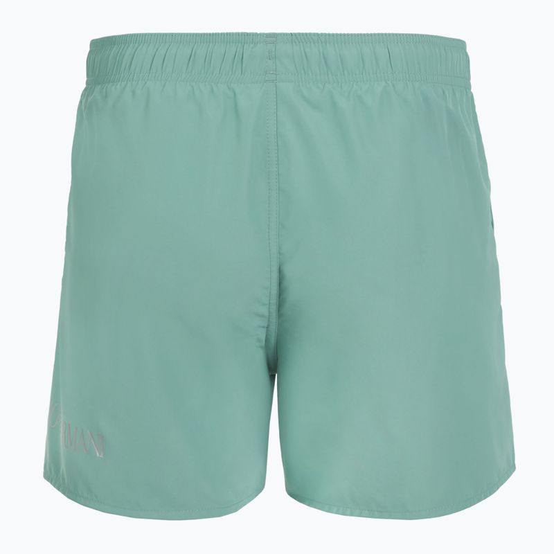 Pánske plavecké šortky EA7 Emporio Armani Extended Logo Boxer mineral blue / silver 2