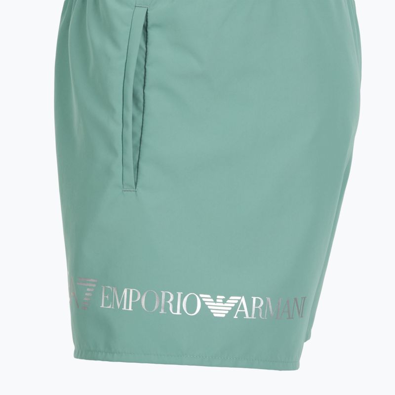 Pánske plavecké šortky EA7 Emporio Armani Extended Logo Boxer mineral blue / silver 3