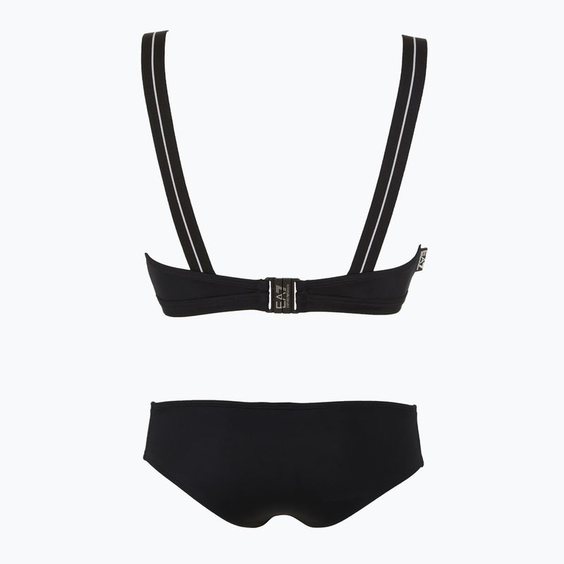 Dámske dvojdielne plavky EA7 Emporio Armani Logo Tape Bikini Top black 2