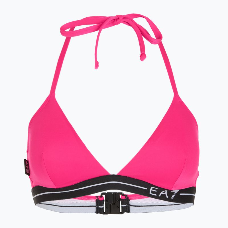Dámske dvojdielne plavky EA7 Emporio Armani Logo Tape Bikini Triangle neon pink 3