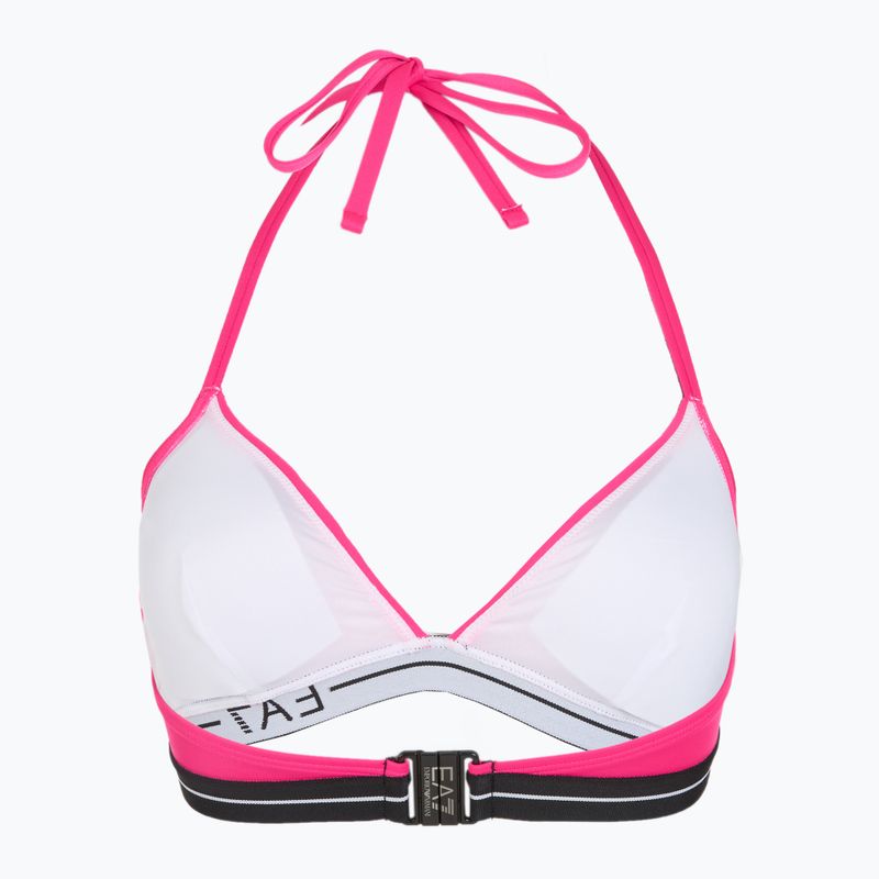 Dámske dvojdielne plavky EA7 Emporio Armani Logo Tape Bikini Triangle neon pink 4