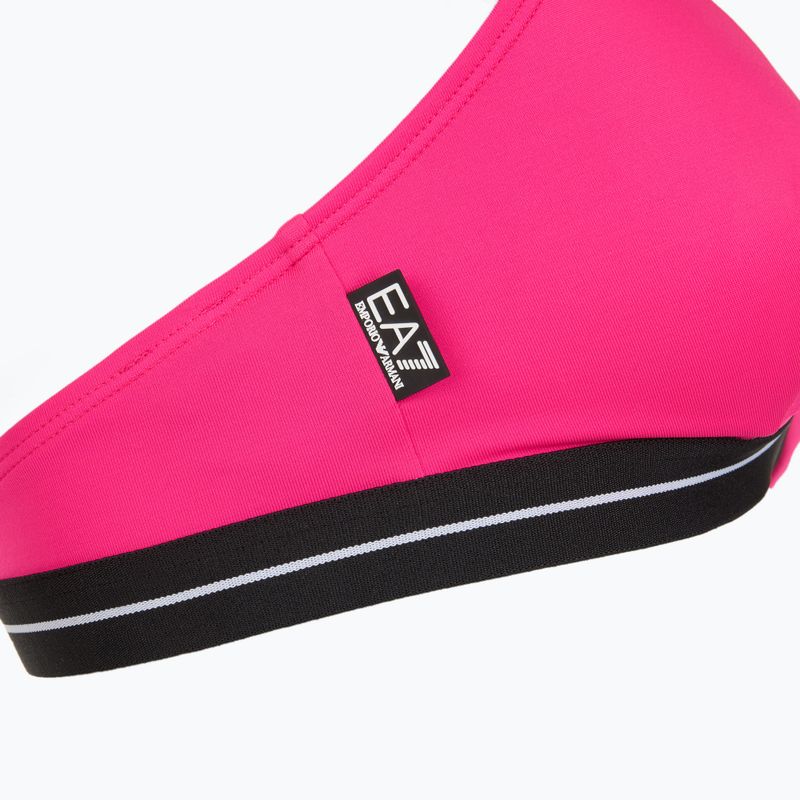 Dámske dvojdielne plavky EA7 Emporio Armani Logo Tape Bikini Triangle neon pink 5