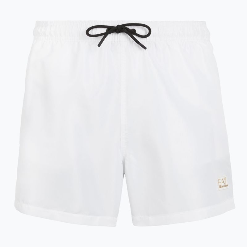 Pánske plavecké šortky EA7 Emporio Armani Gold Label Boxer White