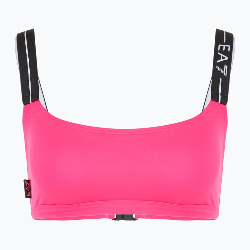 Dámske dvojdielne plavky EA7 Emporio Armani Logo Tape Bikini Top neon pink 3