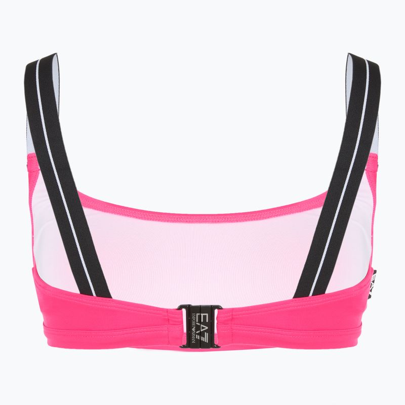 Dámske dvojdielne plavky EA7 Emporio Armani Logo Tape Bikini Top neon pink 4