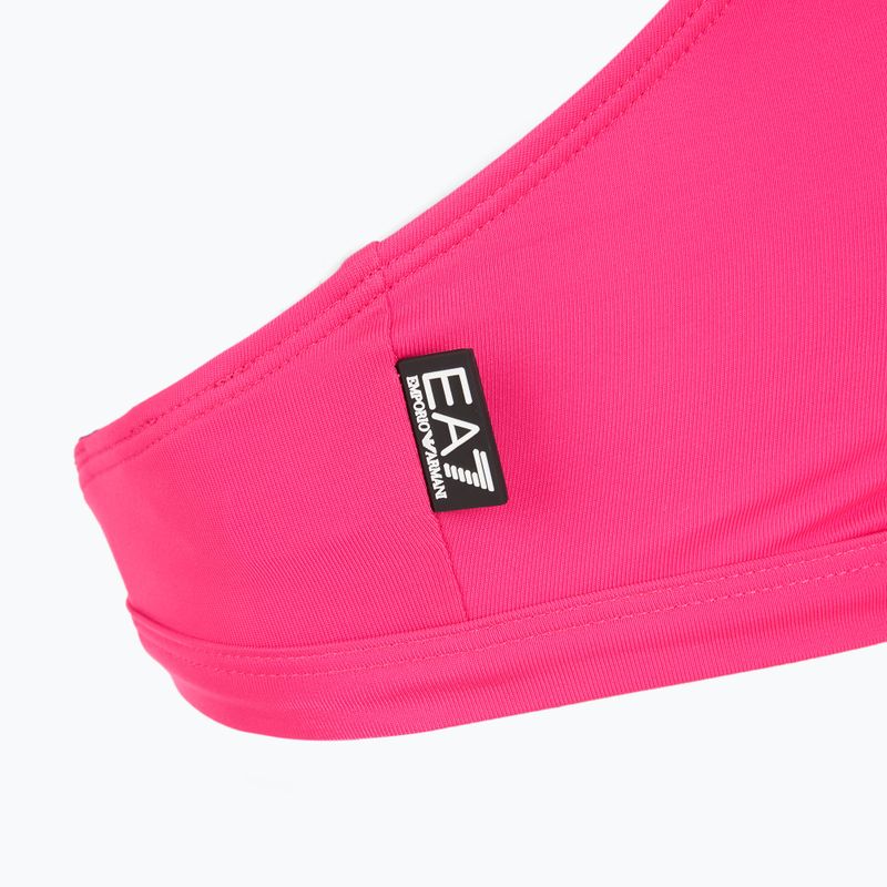 Dámske dvojdielne plavky EA7 Emporio Armani Logo Tape Bikini Top neon pink 5