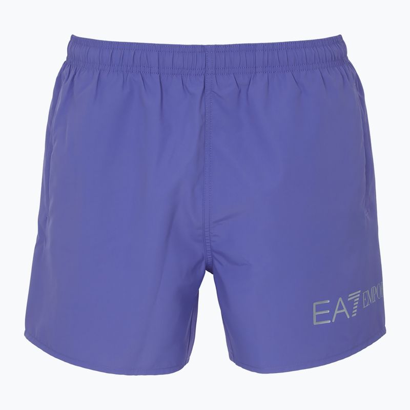 Pánske plavecké šortky EA7 Emporio Armani Extended Logo Boxer korzická modrá / strieborná 2