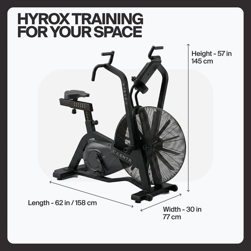 Vzduchový stacionárny bicykel Centr Air Bike Perform Series Centr x Hyrox black 8