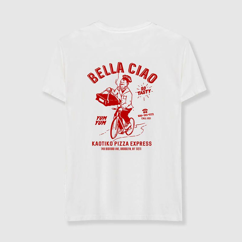 Pánske  tričko Kaotiko Washed Bella Ciao white 2