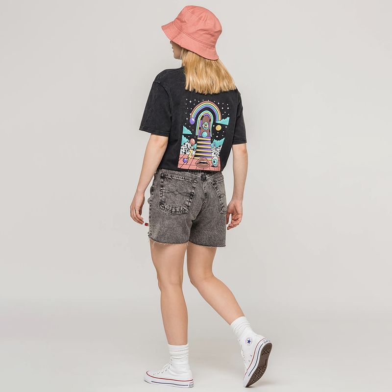 Dámske tričko Kaotiko Washed 80'S black 2