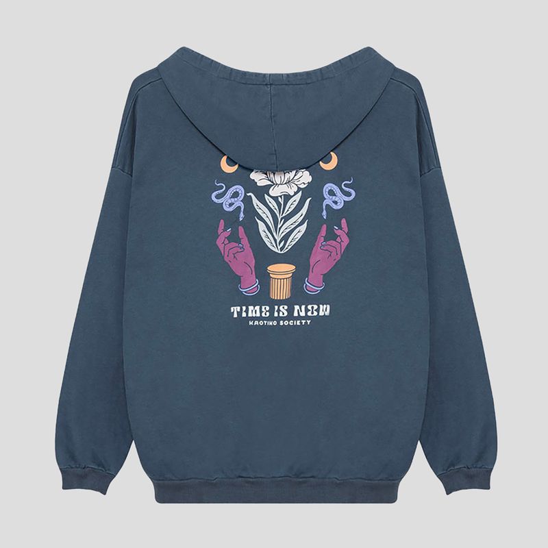 Dámska mikina Kaotiko Sud Cap Washed Time is Now marino 2