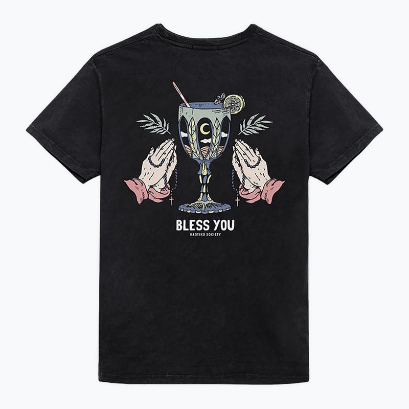 Dámske tričko Kaotiko Washed Bless You black 4