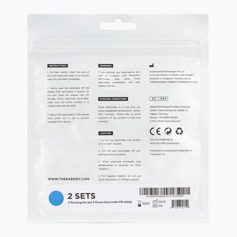 Návleky Therabody PowerDot Elektrody 2.0 Pad 6 szt. blue 2