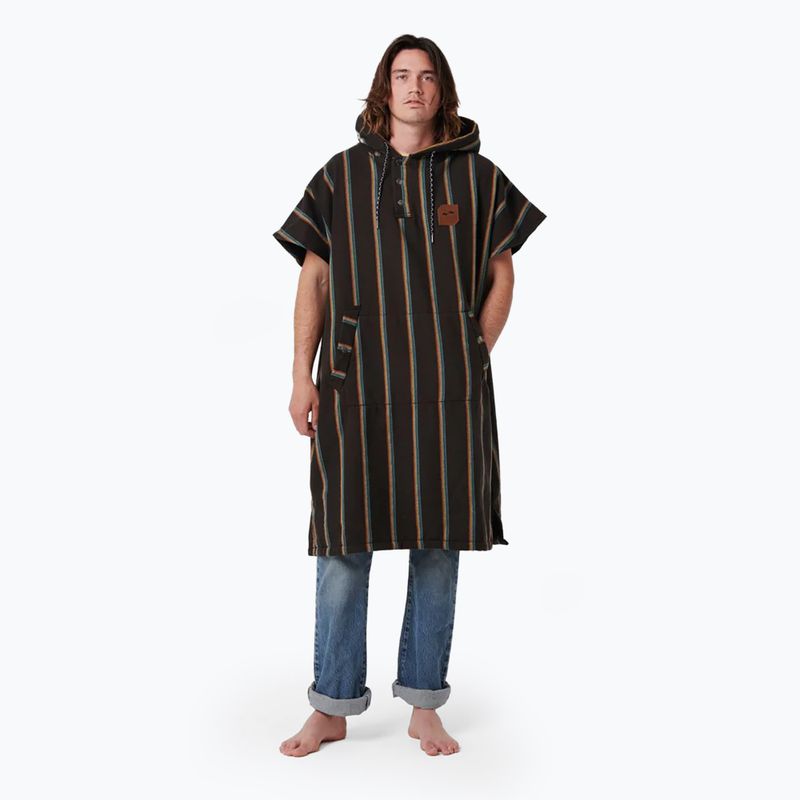 Pončo Slowtide Baja Stripe black 4