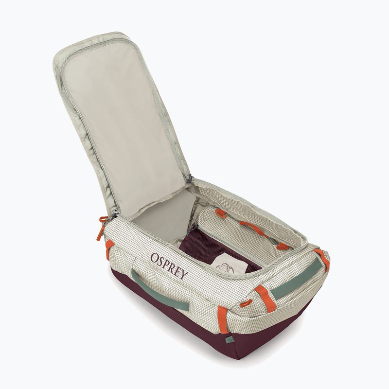Cestovná taška Osprey Transporter Duffel 40 l mystery white/moody burgundy 3