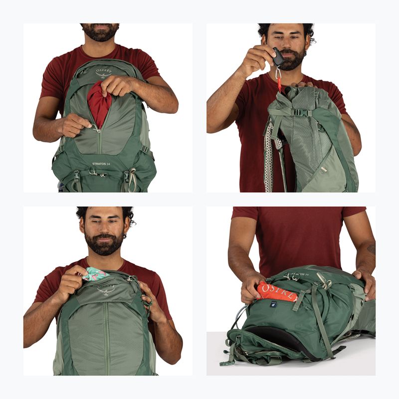 Pánsky turistický batoh Osprey Stratos 34 l pine leaf 12