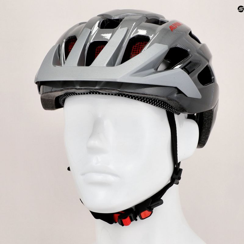 Cyklistická prilba Alpina Anzana darksilver/black/red gloss 10
