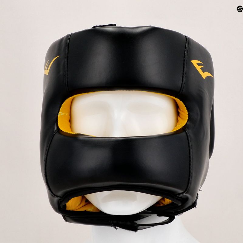 EVERLAST Elite Lea Headgear pánska boxerská prilba čierna EV 720 6