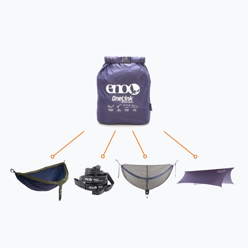 Turistická hojdacia sieť ENO OneLink System navy/olive 7