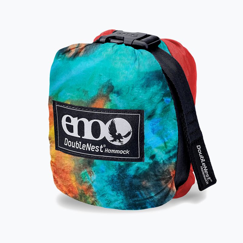 Turistická hojdacia sieť ENO DoubleNest Print tie dye/red 3