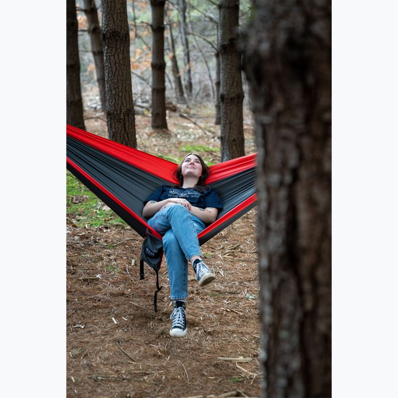 Turistická hojdacia sieť ENO Single Nest charcoal/red 5