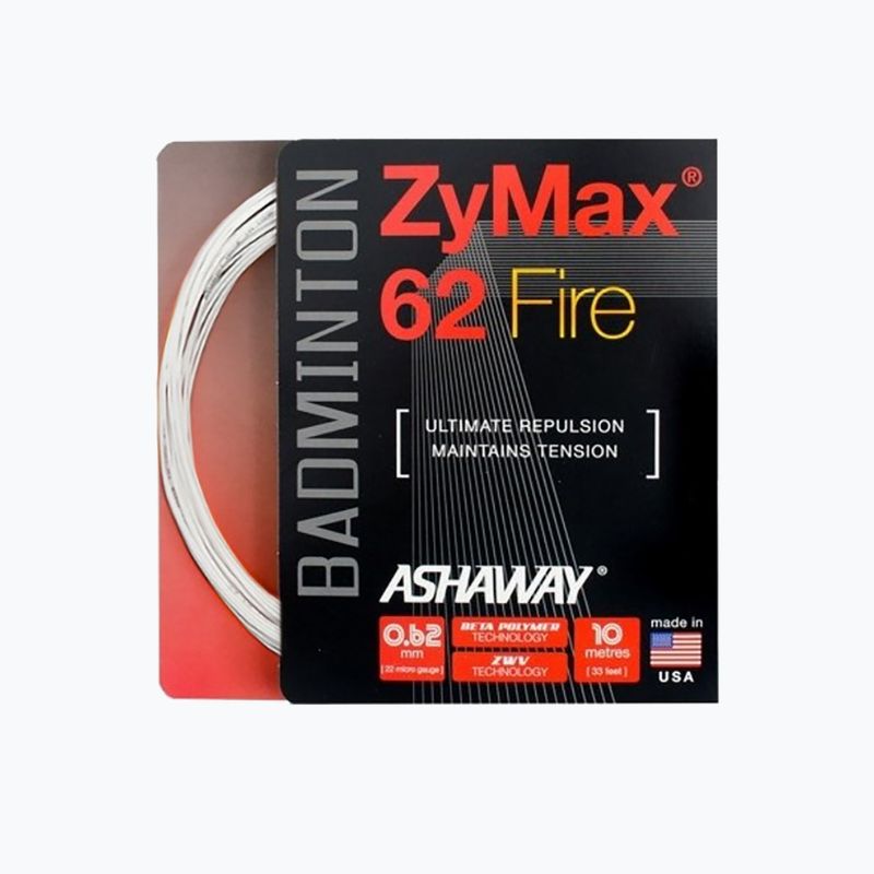 Bedmintonový výplet ASHAWAY ZyMax 62 Fire - sada biela