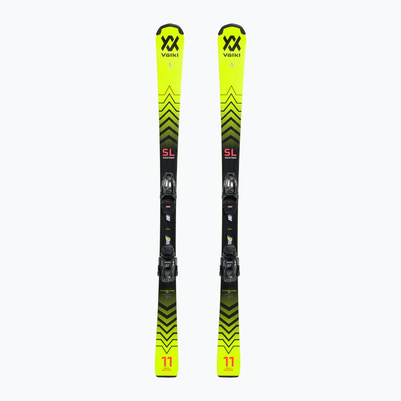 Detské zjazdové lyže Völkl Racetiger JR Pro+7. VMotion JR yellow/black 122467/6262T1.VA